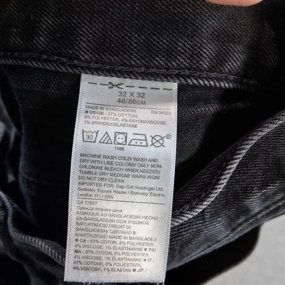 Banana Republic Straight Jeans Mens 32x32 Black Denim Stretch 303840-00
